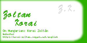 zoltan korai business card